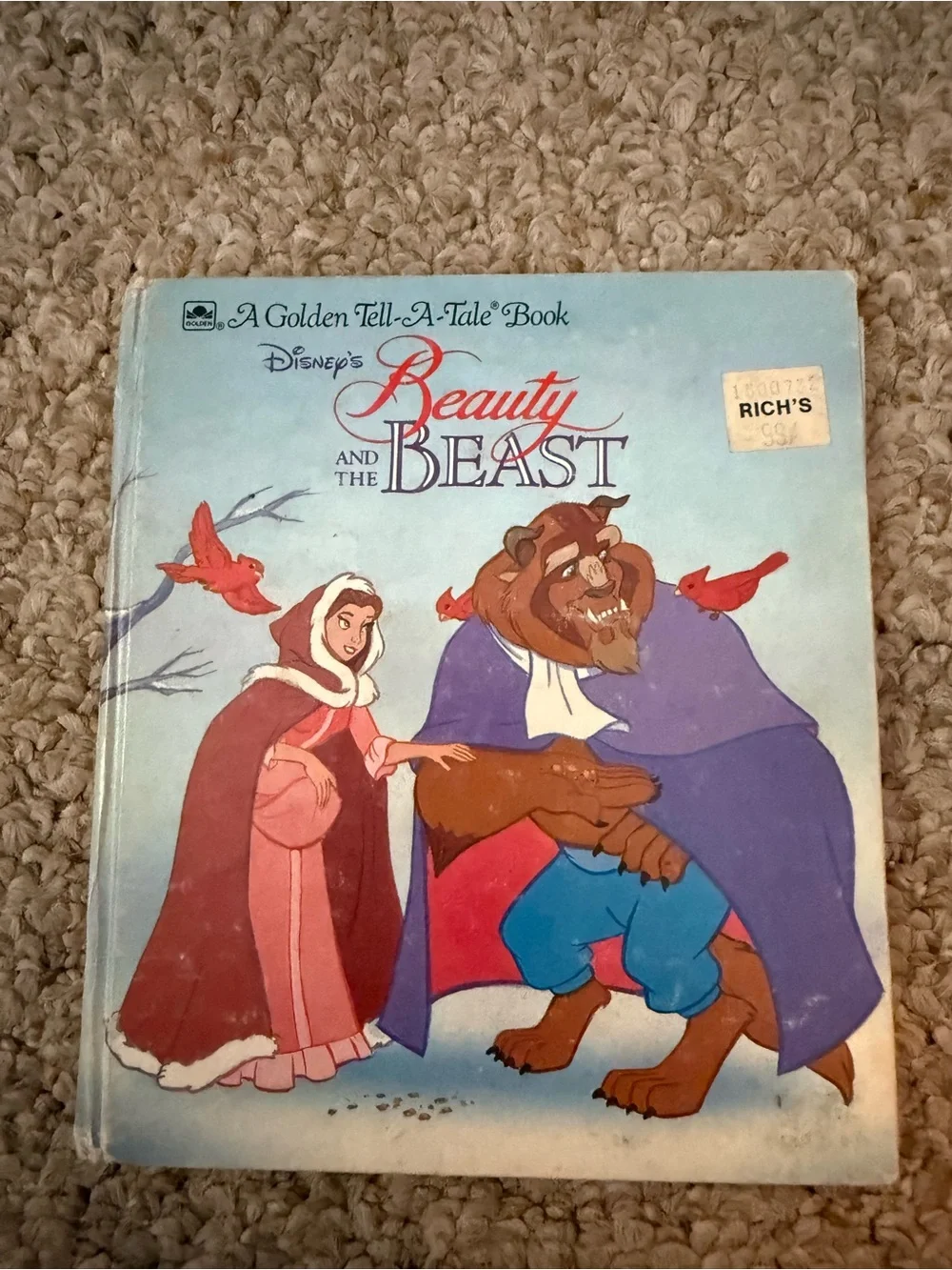 Disney Beauty and the Beast Tell-A-Tale Book - Blue Cover